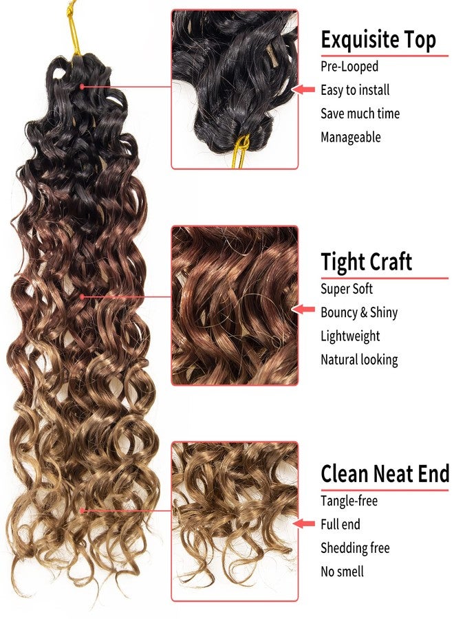 QRHSUKA GoGo Curl Crochet Hair for Women Water Wave Curly Crochet Hair Wavy Human Hair Deep Wave Beach Curl Crochet Synthetic Hair Extensions (12 inch(Pack of 6), 1B/30/27) - Image 3